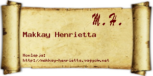 Makkay Henrietta névjegykártya