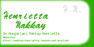 henrietta makkay business card